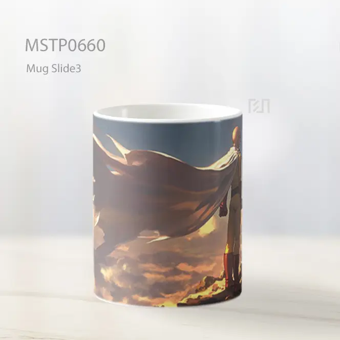 Saitama Berdiri Di Puncak Tebing Mug MSTP0660 - All-side / Desain