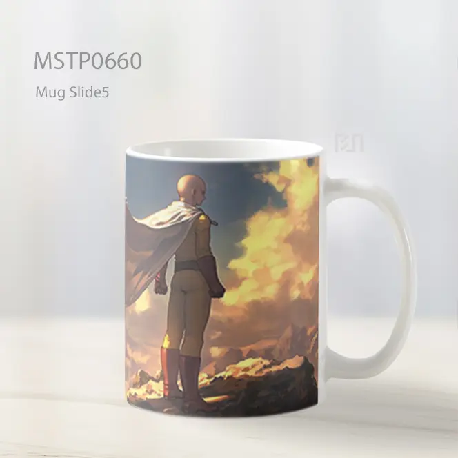 Saitama Berdiri Di Puncak Tebing Mug MSTP0660 - All-side / Desain
