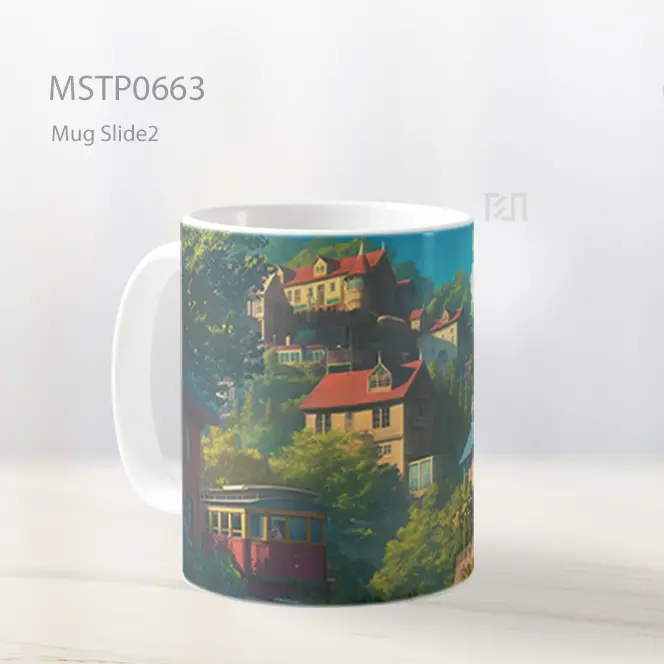 Kota Kecil Hangat Di Lembah Mug MSTP0663 - All-side / Desain