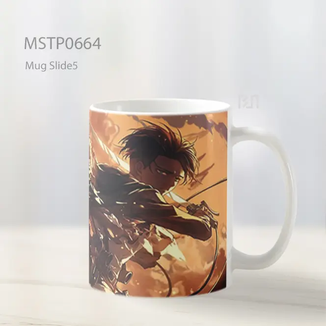 Levi Ackerman Serangan Pedang Berkilau Mug MSTP0664 - All-side / Desain