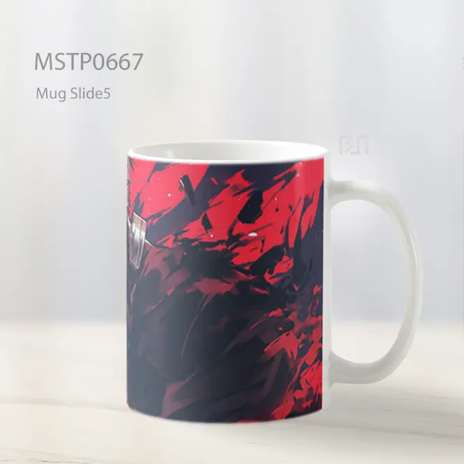 Ken Kaneki Topeng Ghoul Latar Merah Mug MSTP0667 - All-side / Desain