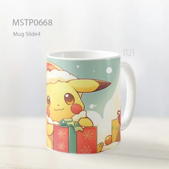 Pikachu Natal Dengan Kado Mug MSTP0668