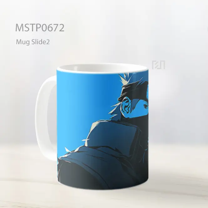 Kakashi Hatake Siluet Biru Minimalis Mug MSTP0672 - All-side / Desain