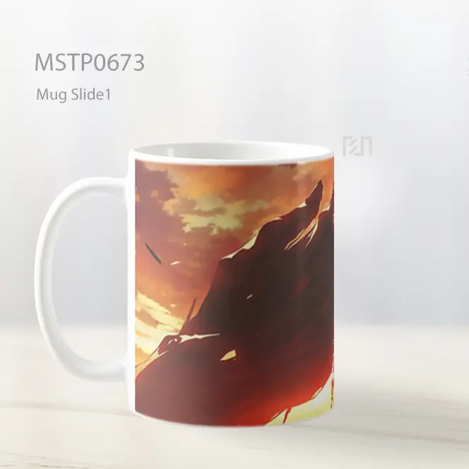Siluet Prajurit Di Hadapan Tangan Raksasa Mug MSTP0673 - All-side / Desain