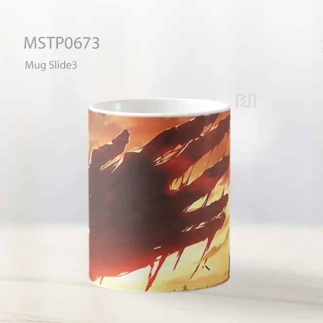 Siluet Prajurit Di Hadapan Tangan Raksasa Mug MSTP0673 - All-side / Desain