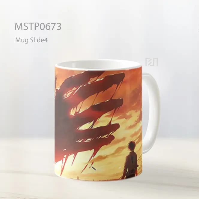 Siluet Prajurit Di Hadapan Tangan Raksasa Mug MSTP0673