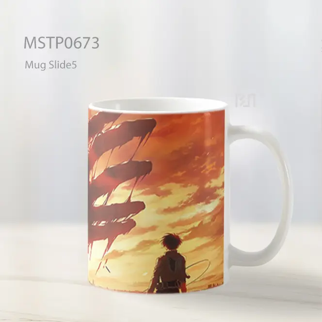 Siluet Prajurit Di Hadapan Tangan Raksasa Mug MSTP0673 - All-side / Desain