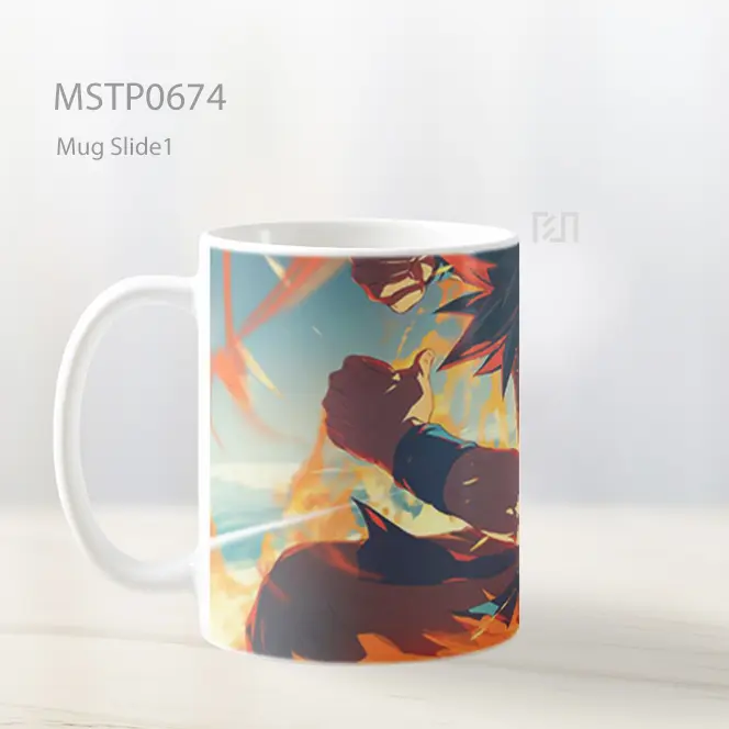 Prajurit Shounen Aura Oranye Berputar Mug MSTP0674 - All-side / Desain