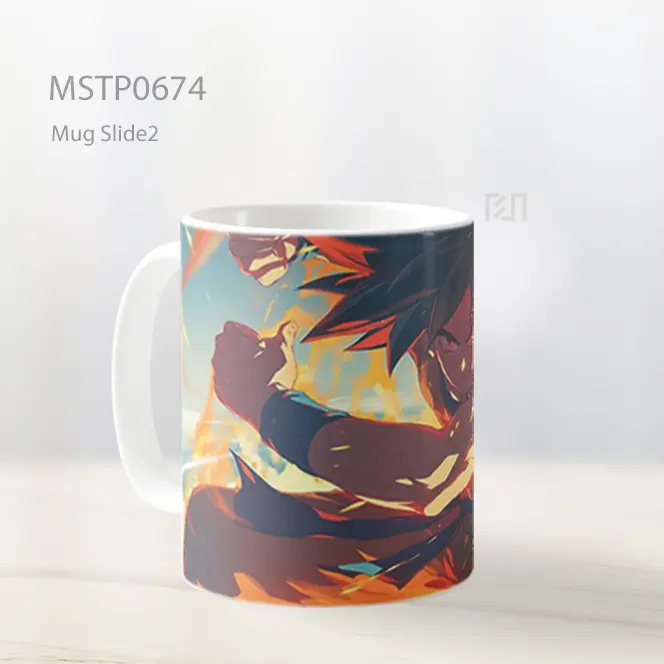 Prajurit Shounen Aura Oranye Berputar Mug MSTP0674 - All-side / Desain