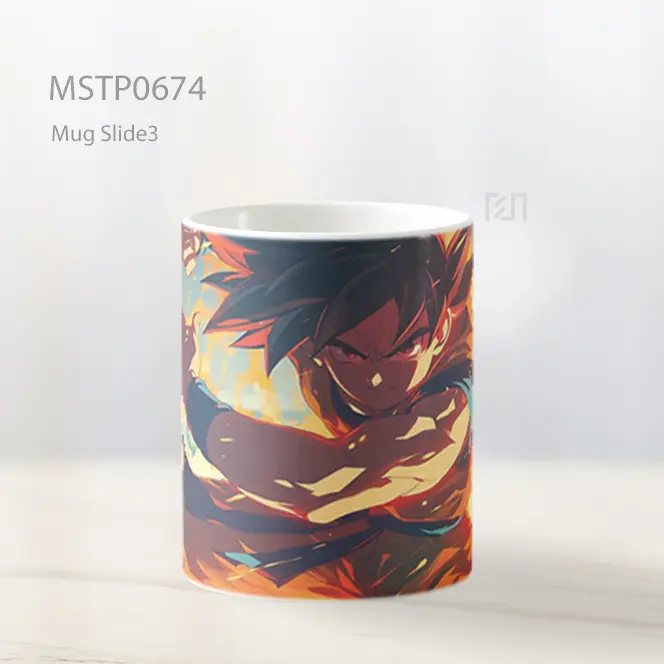 Prajurit Shounen Aura Oranye Berputar Mug MSTP0674 - All-side / Desain