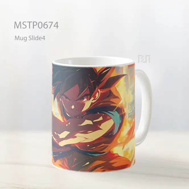 Prajurit Shounen Aura Oranye Berputar Mug MSTP0674