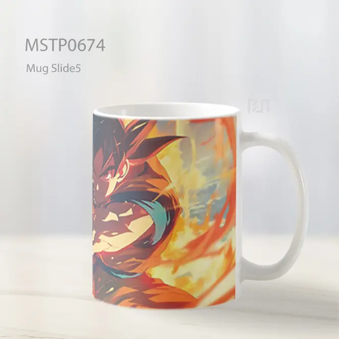 Prajurit Shounen Aura Oranye Berputar Mug MSTP0674 - All-side / Desain