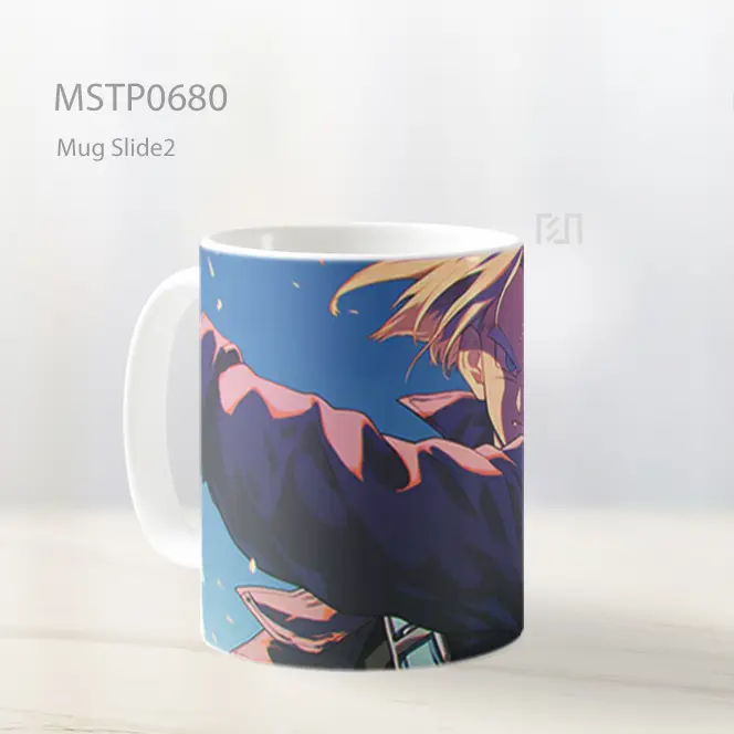 Future Trunks Menoleh Dengan Pedang Bahu Mug MSTP0680 - All-side / Desain