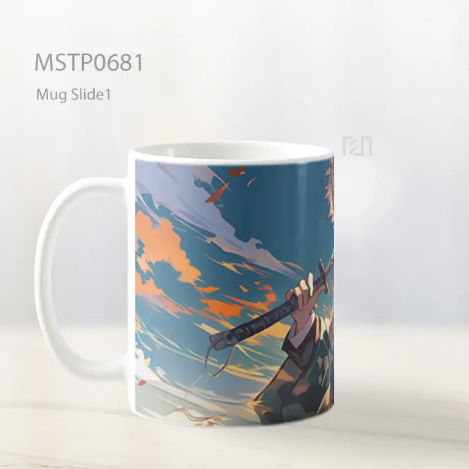 Gintoki Sakata Mengangkat Katana Di Langit Senja Mug MSTP0681 - All-side / Desain