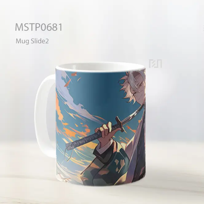 Gintoki Sakata Mengangkat Katana Di Langit Senja Mug MSTP0681 - All-side / Desain