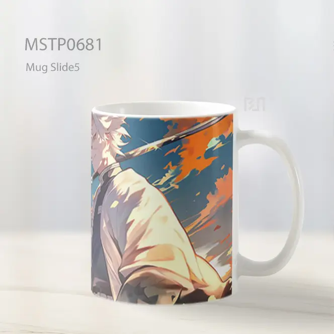 Gintoki Sakata Mengangkat Katana Di Langit Senja Mug MSTP0681 - All-side / Desain