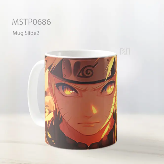 Naruto Mode Chakra Api Emas Mug MSTP0686 - All-side / Desain