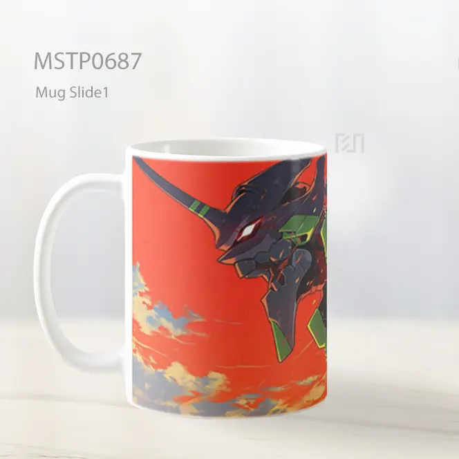 Evangelion Unit 01 Mode Serang Latar Oranye Mug MSTP0687 - All-side / Desain