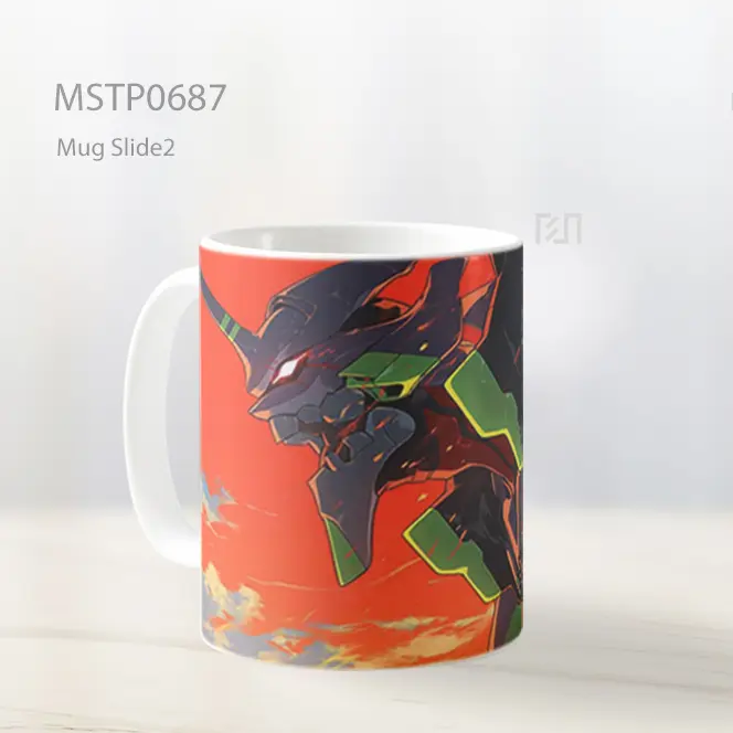 Evangelion Unit 01 Mode Serang Latar Oranye Mug MSTP0687 - All-side / Desain