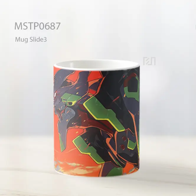 Evangelion Unit 01 Mode Serang Latar Oranye Mug MSTP0687 - All-side / Desain