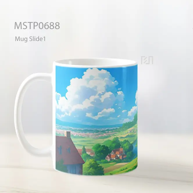 Lansekap Pedesaan Langit Biru Bergunung Mug MSTP0688 - All-side / Desain