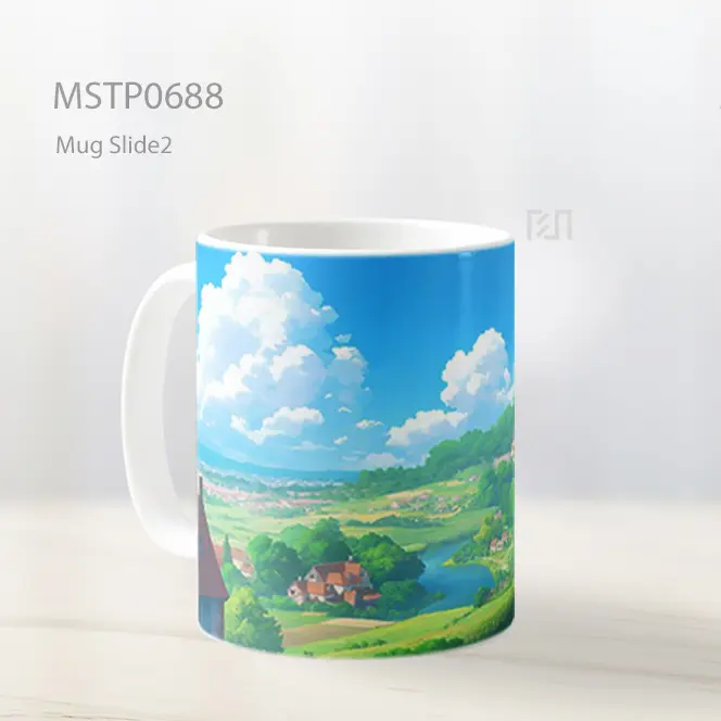 Lansekap Pedesaan Langit Biru Bergunung Mug MSTP0688 - All-side / Desain