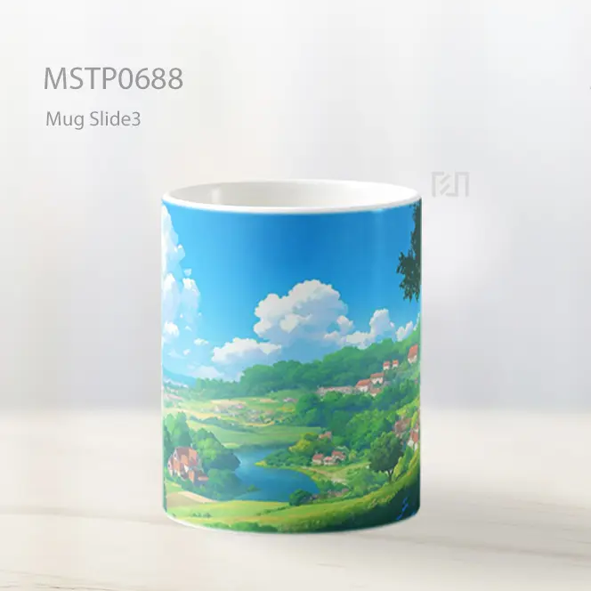 Lansekap Pedesaan Langit Biru Bergunung Mug MSTP0688 - All-side / Desain
