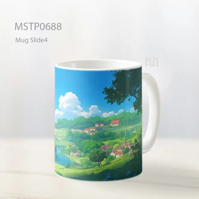 Lansekap Pedesaan Langit Biru Bergunung Mug MSTP0688