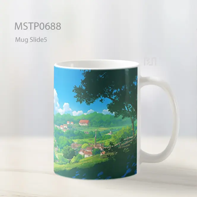 Lansekap Pedesaan Langit Biru Bergunung Mug MSTP0688 - All-side / Desain
