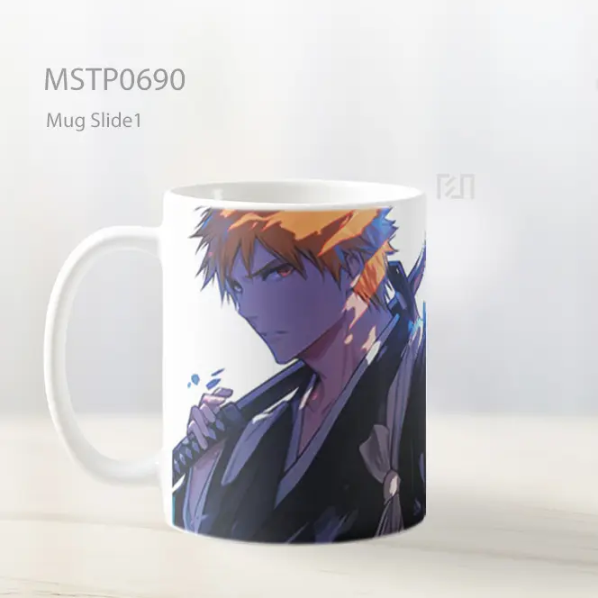 Ichigo Kurosaki Shinigami Dengan Pedang Dan Kupu Mug MSTP0690 - All-side / Desain