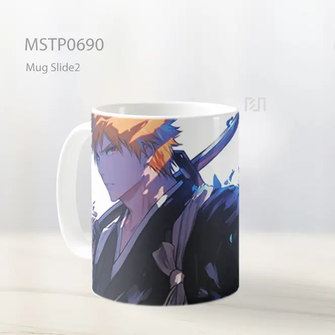 Ichigo Kurosaki Shinigami Dengan Pedang Dan Kupu Mug MSTP0690 - All-side / Desain