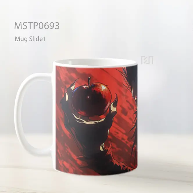 Sosok Berambut Cokelat Mengangkat Apel Merah Mug MSTP0693 - All-side / Desain