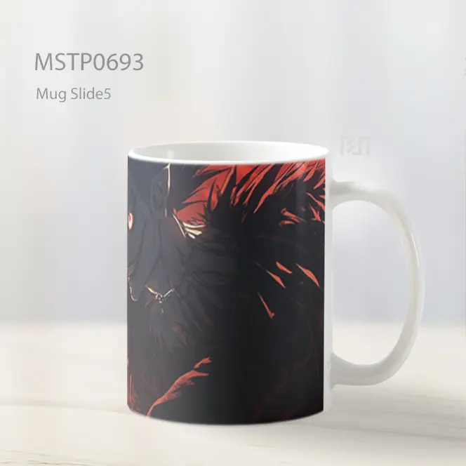 Sosok Berambut Cokelat Mengangkat Apel Merah Mug MSTP0693 - All-side / Desain