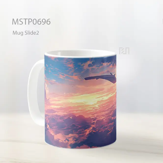 Naga Terbang Di Langit Senja Mug MSTP0696 - All-side / Desain
