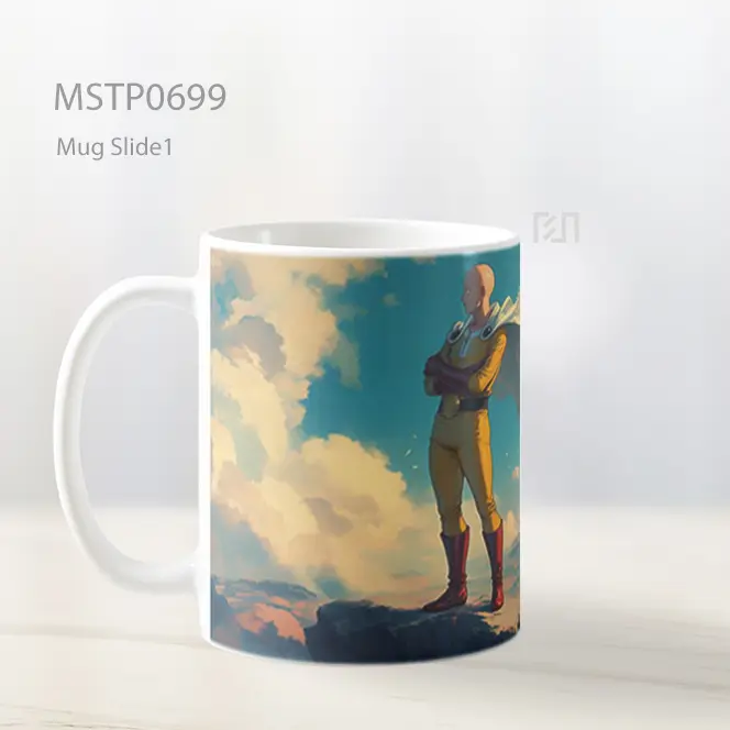 Saitama Berdiri Gagah Di Padang Luas Mug MSTP0699 - All-side / Desain