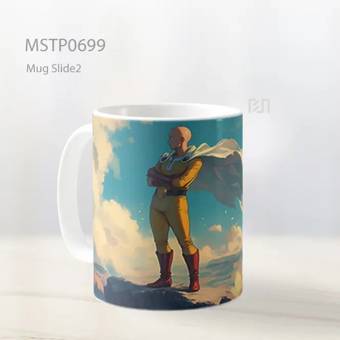 Saitama Berdiri Gagah Di Padang Luas Mug MSTP0699 - All-side / Desain