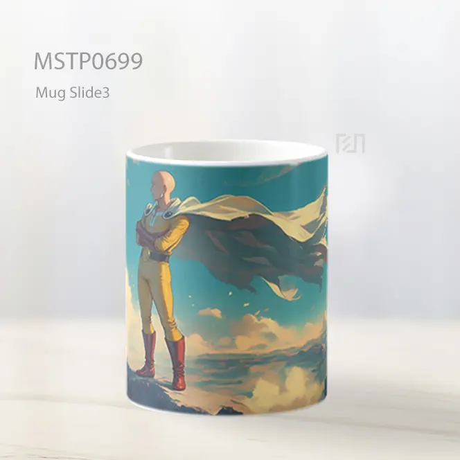 Saitama Berdiri Gagah Di Padang Luas Mug MSTP0699 - All-side / Desain