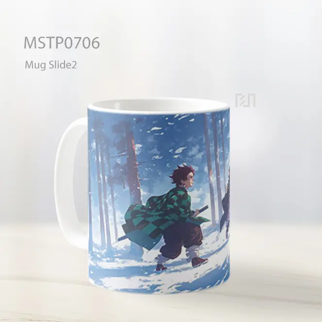 Tanjiro Dan Nezuko Berlari Di Salju Mug MSTP0706 - All-side / Desain