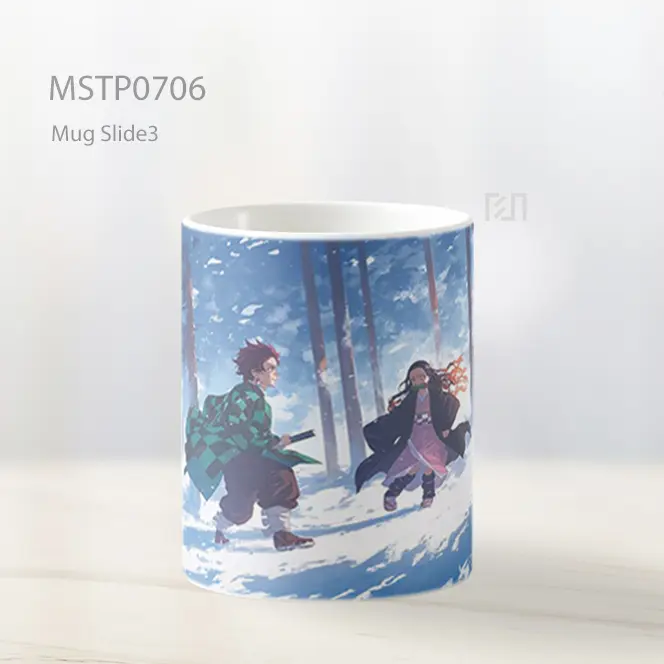 Tanjiro Dan Nezuko Berlari Di Salju Mug MSTP0706 - All-side / Desain