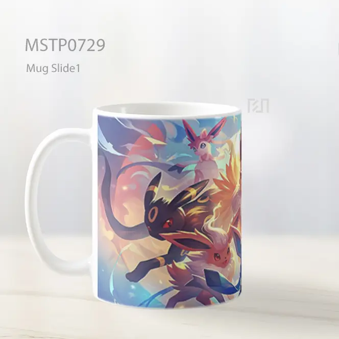 Eevee Dan Evolusinya Berkumpul Mug MSTP0729 - All-side / Desain