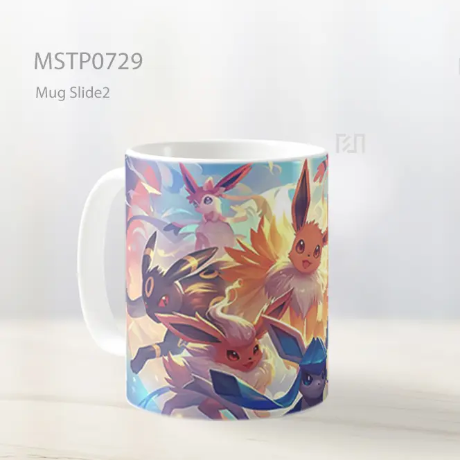 Eevee Dan Evolusinya Berkumpul Mug MSTP0729 - All-side / Desain