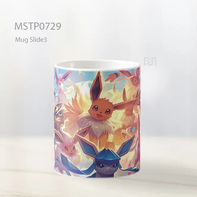 Eevee Dan Evolusinya Berkumpul Mug MSTP0729 - All-side / Desain