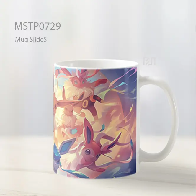 Eevee Dan Evolusinya Berkumpul Mug MSTP0729 - All-side / Desain
