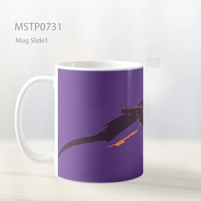 Levi Ackerman Menghunus Pedang Siluet Ungu Mug MSTP0731 - All-side / Desain