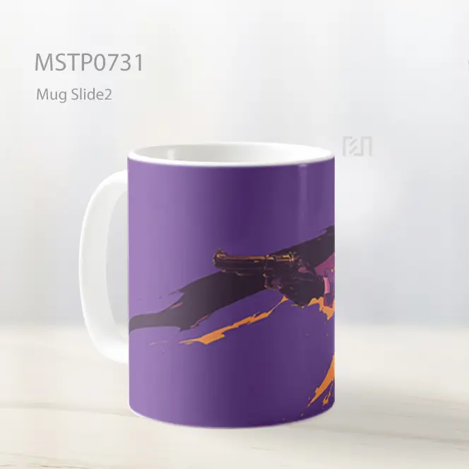 Levi Ackerman Menghunus Pedang Siluet Ungu Mug MSTP0731 - All-side / Desain
