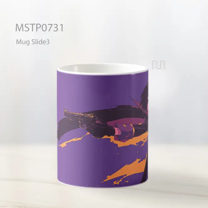 Levi Ackerman Menghunus Pedang Siluet Ungu Mug MSTP0731 - All-side / Desain