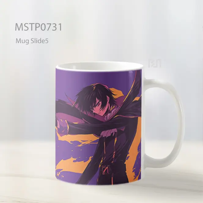 Levi Ackerman Menghunus Pedang Siluet Ungu Mug MSTP0731 - All-side / Desain