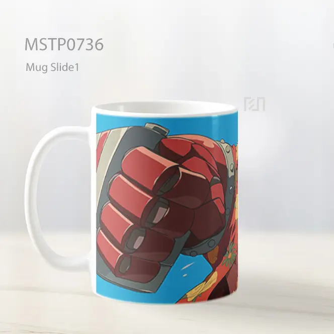 Cyborg Bertinju Raksasa Armor Merah Mug MSTP0736 - All-side / Desain
