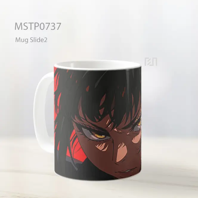 Yor Forger Tatapan Garang Latar Merah Mug MSTP0737 - All-side / Desain
