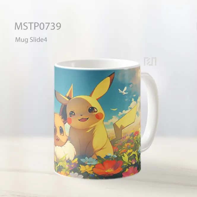 Pikachu Dan Eevee Di Padang Bunga Mug MSTP0739